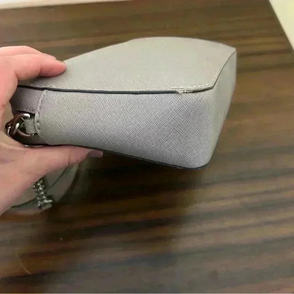Michael Kors Jet Set Saffiano Leather Crossbody Bag Grey